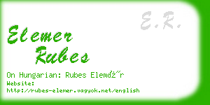 elemer rubes business card